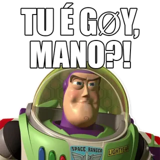 💁‍♂️ c97f35dd Buzz Lightyear Toy Story TÚ É GØY, MANO?! Buzz Lightyear, Toy Story, insulto, español telegram sticker