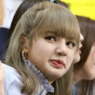 😖 cb50c11c Lisa lisa, kpop, funny face, meme, grimace, idol telegram sticker