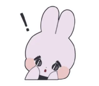 🎀 011a1b5b Cartone animato, Coniglio, Carino, Kawaii, Triste, Arrabbiato, Punto esclamativo telegram sticker