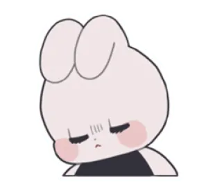 🎀 2590e428 Cartone animato, Coniglio, Triste, Carino, Adesivo telegram sticker