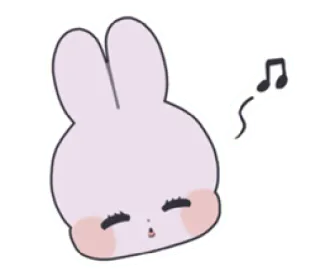 🎀 3ca1c406 coniglio cartone animato, carino, musica, animale, kawaii, adesivo telegram sticker