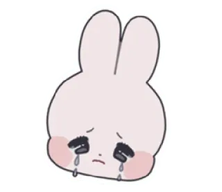 🎀 6944b22f coniglio, coniglietto, piangere, triste, lacrime, emozionale, cartone animato, adesivo telegram sticker