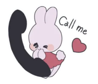 🎀 84332dc0 Call me coniglio, cuore, telefono, carino, chiamata telegram sticker
