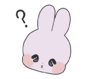 🎀 ebac67ad coniglio, punto interrogativo, cartone animato, carino, adesivo, coniglietto, confuso telegram sticker