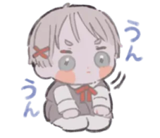 🎀 f7190893 うん อนิเมะ, น่ารัก, ตัวละคร, ญี่ปุ่น, ข้อความ telegram sticker