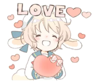 🌬 02f382a9 LOVE 사랑, 귀여운, 하트, 애니메이션, 카와이 telegram sticker