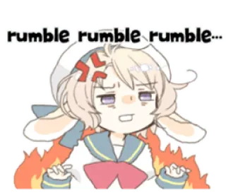 🌬 ae7028fc rumble rumble rumble... 애니메이션, 화난, 토끼, 귀여운, 불 telegram sticker