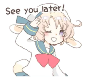 🌬 f31f3bbd See you later! 애니메이션, 토끼, 파도, 귀여운 telegram sticker