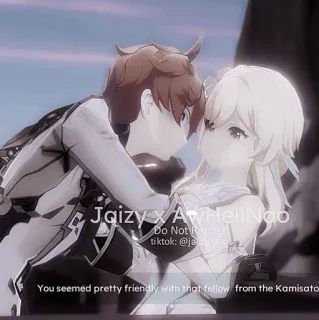 🧊 1716d7c4 Jaizy x AvHellNgo
Do Not Re
tiktok: @jaw
You seemed pretty friendly with that fellow from the Kamisato Anime, Video game, Screenshot, Karakter whatsapp sticker