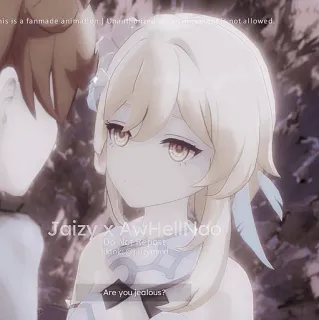 🧊 28b28b7f Lumine Genshin Impact Are you jealous? Anime, Fan art, Video game, Rambut pirang, Fantasi whatsapp sticker