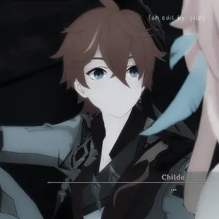 🧊 8606e59d Childe Genshin Impact fan edit by: jaizy Anime, Genshin Impact, Childe, Fan Edit, Karakter video game, Tartaglia whatsapp sticker