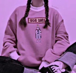 ❄️ 118e61a2 King Bob KING BOB King Bob, Sweatshirt, Cartoon, Figur, Pink telegram sticker