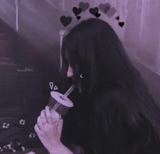 🥤 870d901d benfish Mädchen, Boba, Getränk, Herzen, Ästhetisch, Lila telegram sticker