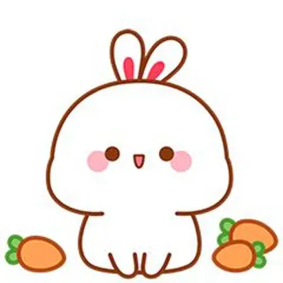 🍼 2ba76f63 うさぎ, バニー, ニンジン, かわいい, 漫画 telegram sticker