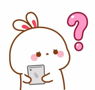 🍼 4512a674 質問, うさぎ, マンガ, 可愛い, バニー telegram sticker