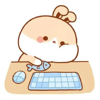 🍼 49424a3c かわいい, 動物, キーボード, 魚, 漫画 telegram sticker