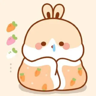 🍼 b812e0c3 可愛い, カワイイ, ウサギ, ニンジン, 動物 telegram sticker