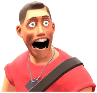 😰 03fabd4e Scout Team Fortress 2 Scout, Team Fortress 2, video game, character, funny, meme telegram sticker