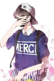 👀 2bd64bb7 MERCI Chico anime, Dibujo animado, Personaje anime, Ropa casual, Gorra, Mochila telegram sticker
