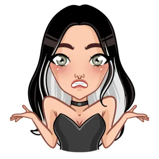 🤷‍♀️ 0eef5a49 mulher, desenho animado, confusa, dar de ombros, menina, incerta telegram sticker