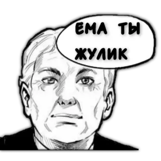 😠 b754526b ЕМА ТЫ ЖУЛИК persona, ritratto, fumetto, truffatore, uomo, faccia whatsapp sticker