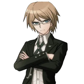 😑 02a3461d Byakuya Togami Danganronpa Anime, Manga, Danganronpa, Byakuya Togami, Personnage, Lunettes, Blond telegram sticker