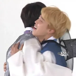 👨 174714c0 어지러 orang, peluk, Korea, persahabatan, perayaan whatsapp sticker