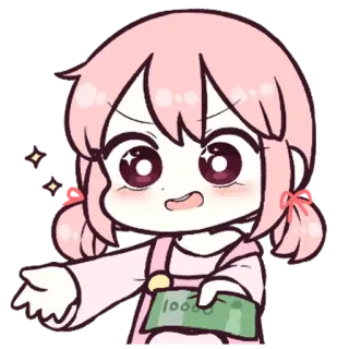 🗯 81ec9ae2 10000 Kreskówka, Pieniądze, Waluta, Anime, Różowy, Brokat telegram sticker