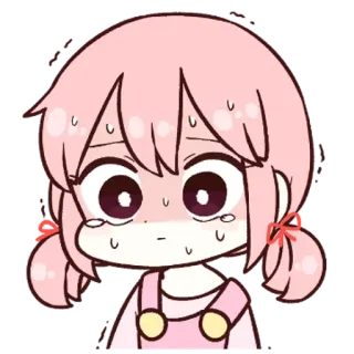 🗯 a4aa8094 Anime, Kreskówka, Słodki, Różowe włosy, Zawstydzony, Nerwowy telegram sticker