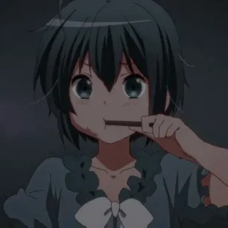 😫 6a92fa60 anime, girl, eating, chocolate, cute telegram sticker