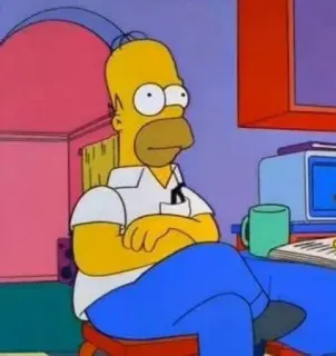 🙂 107f22d1 Homer Simpson The Simpsons Homer Simpson, Os Simpsons, Desenho animado, Personagem, Sentado telegram sticker