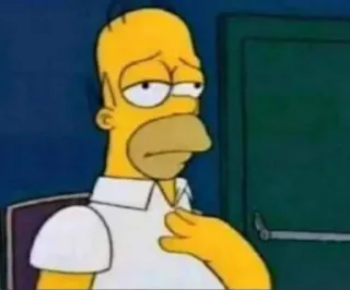 😌 9f6313fb Homer Simpson The Simpsons Homer Simpson, desenho animado, triste, expressão, personagem telegram sticker