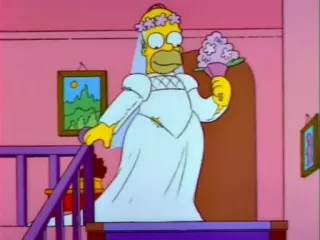 🥰 d89d1518 Homer Simpson The Simpsons engraçado, vestido de noiva, comédia, desenho animado, Homer, Os Simpsons telegram sticker