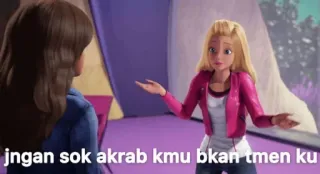 😆 1379cbdd jangan sok akrab kmu bkan tmen ku 애니메이션, 밈, 웃긴, 인용구 whatsapp sticker