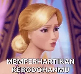 😆 68e7cb69 MEMPERHARTHKAN KEBODOHANMU 밈, 바비, 웃긴, 표정, 애니메이션, 슬픈 whatsapp sticker