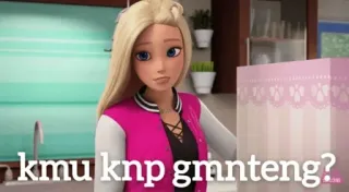 😆 a4156e7e Barbie kmu knp gmnteng? 바비, 만화, 애니메이션, 소녀, 캐릭터 whatsapp sticker