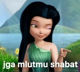 😆 ad63d5b9 jga mlutmu shabat 만화, 요정, 가리키기, 애니메이션, 표정, 윙크 whatsapp sticker