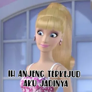 😆 fc5c4c0b Barbie IH ANJENG TERKEJUD
AKU JADINYA 만화, 바비, 밈, 웃긴 whatsapp sticker