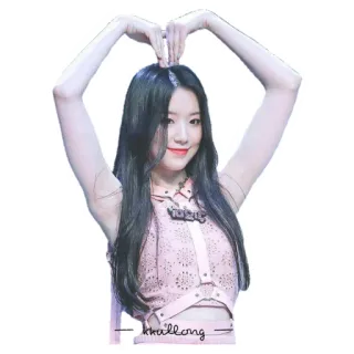 🙈 2db427dc kkullong 韩, 女孩, 心, 亚洲, 女人, 可爱, 微笑 telegram sticker