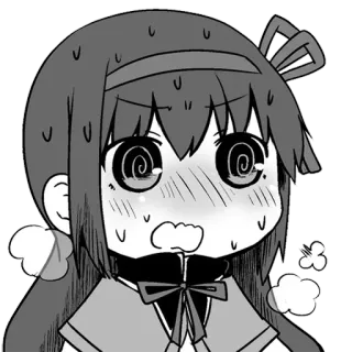 🤪 2e206c31 Anime, Mangá, Suando, Desenho animado, Envergonhado, Nervoso, Tiara telegram sticker