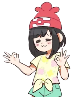 👌 3c1f948d garota anime, cara convencida, sinal de ok, anime, personagem, engraçado telegram sticker