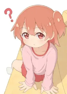 ❓ 43d0ffd4 Anime, Ponto de interrogação, Fofo, Criança, Menina telegram sticker