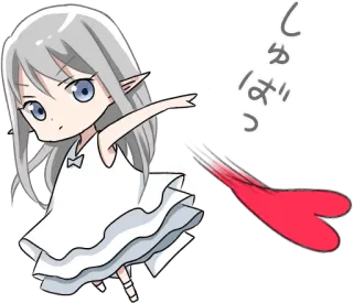 ❤️ 489d2c3d しかぱっ Anime, Chibi, Elfo, Coração, Fofo, Adesivo telegram sticker