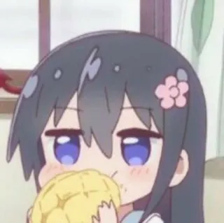 🍍 7957816f Anime, Desenho animado, Garota, Bonita, Personagem, Comendo, Kawaii telegram sticker