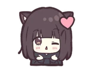 😘 b5743db6 Anime, Neko, Coração, Fofo, Kawaii telegram sticker