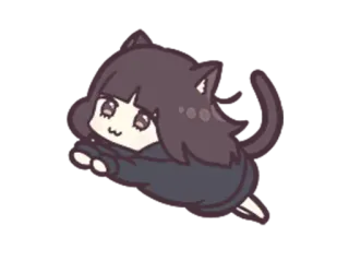 😺 f4896a68 gato, fofo, anime, mangá, chibi, kawaii, adesivo telegram sticker