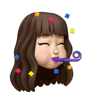 🥳 63f93a12 celebración, fiesta, confeti, dibujos animados, chica, diversión whatsapp sticker