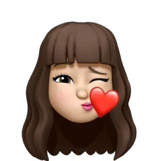 😘 884596b7 dibujos animados, avatar, mujer, guiño, corazón, amor whatsapp sticker