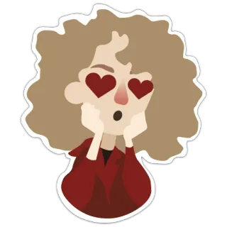 😍 551664cd 愛, ハートの目, 漫画, 愛情, 感情, 巻き毛 telegram sticker