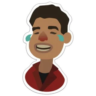 😂 c7af4b94 ステッカー, 泣く, 漫画, 感情的, 赤い鼻 telegram sticker